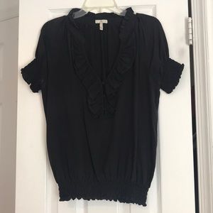 Joie Ruffle collared silk top